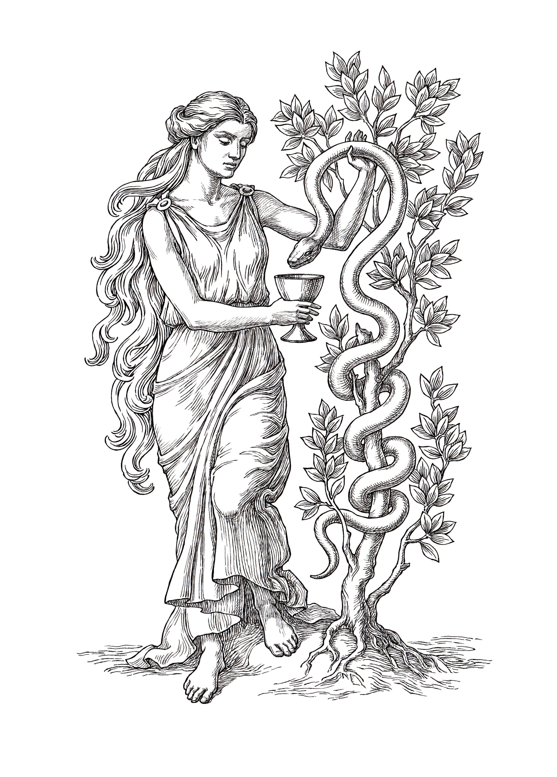 Hygieia, la déesse de la médecine préventive - Illustration